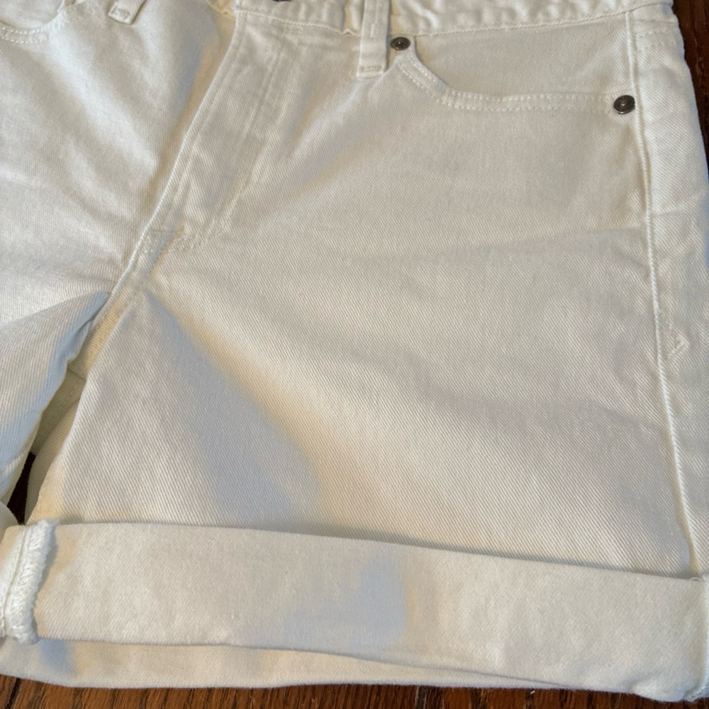 Calvin Klein Jeans Roll Up Cuff Shorts Women’s 4 Classic White Cotton - Picture 2 of 8